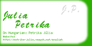 julia petrika business card